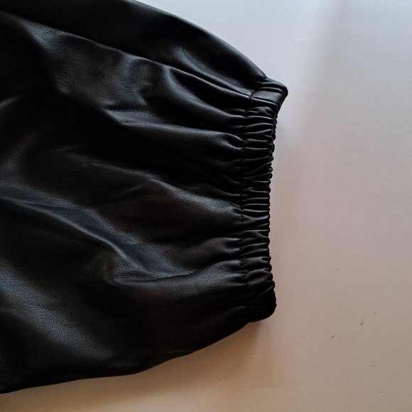 7 For All MANKIND faux leather SHIRT DRESS Sz Large SNAP BUTTONS STUNNING COND. - Picture 7 of 12